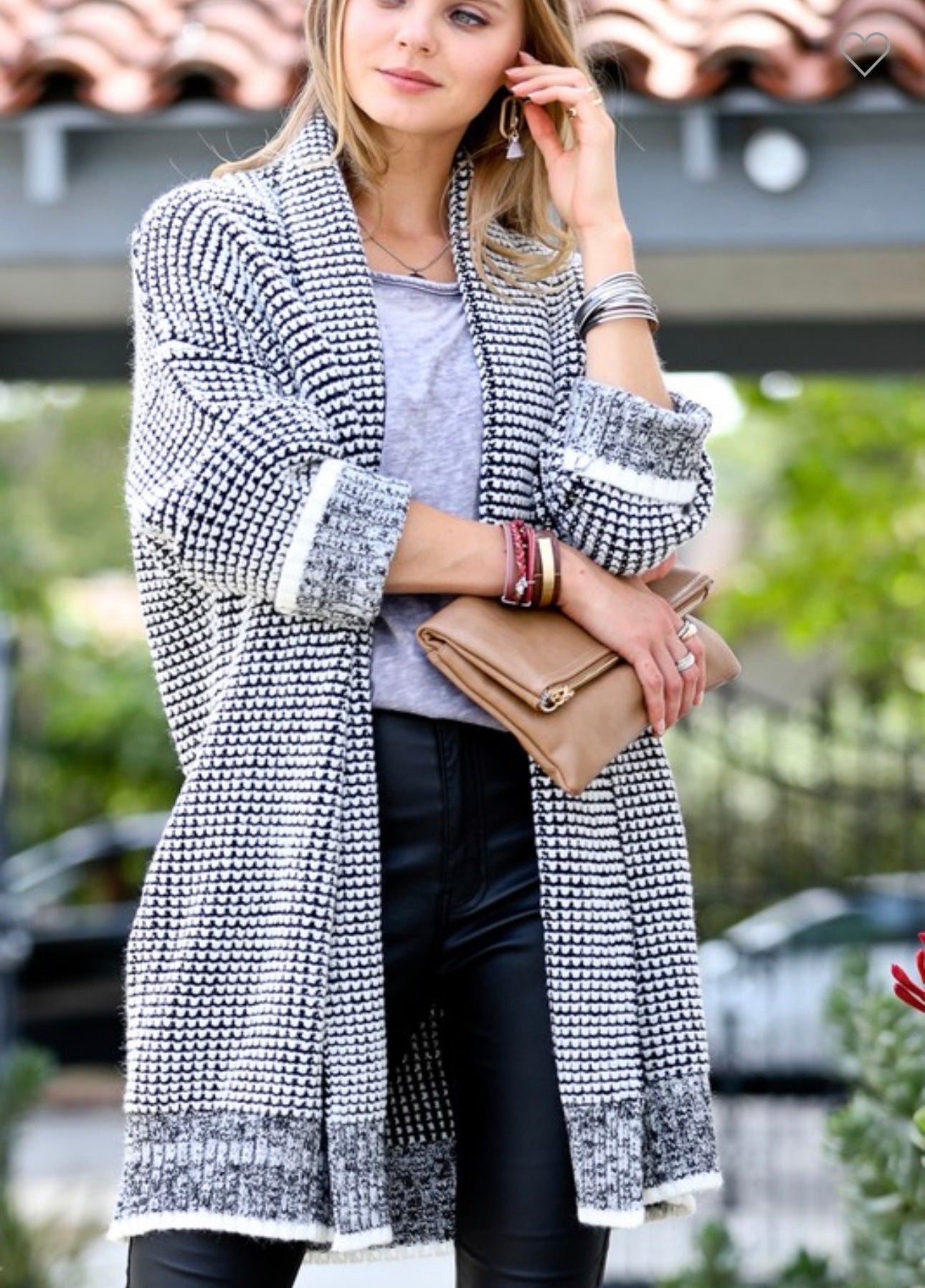 Plaid Pattern Open Front Cardigan