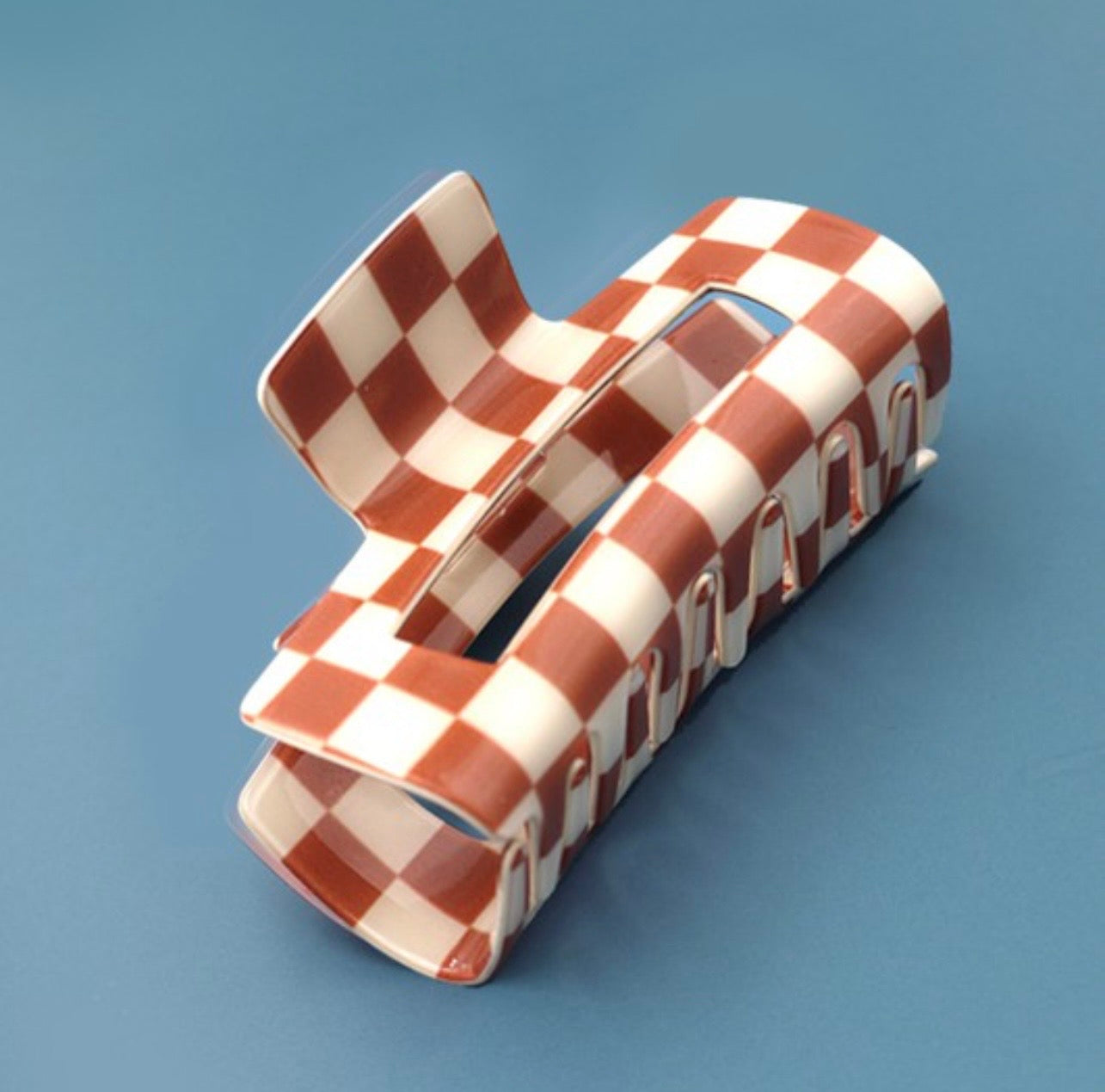 Checkered Jumbo Claw Clip