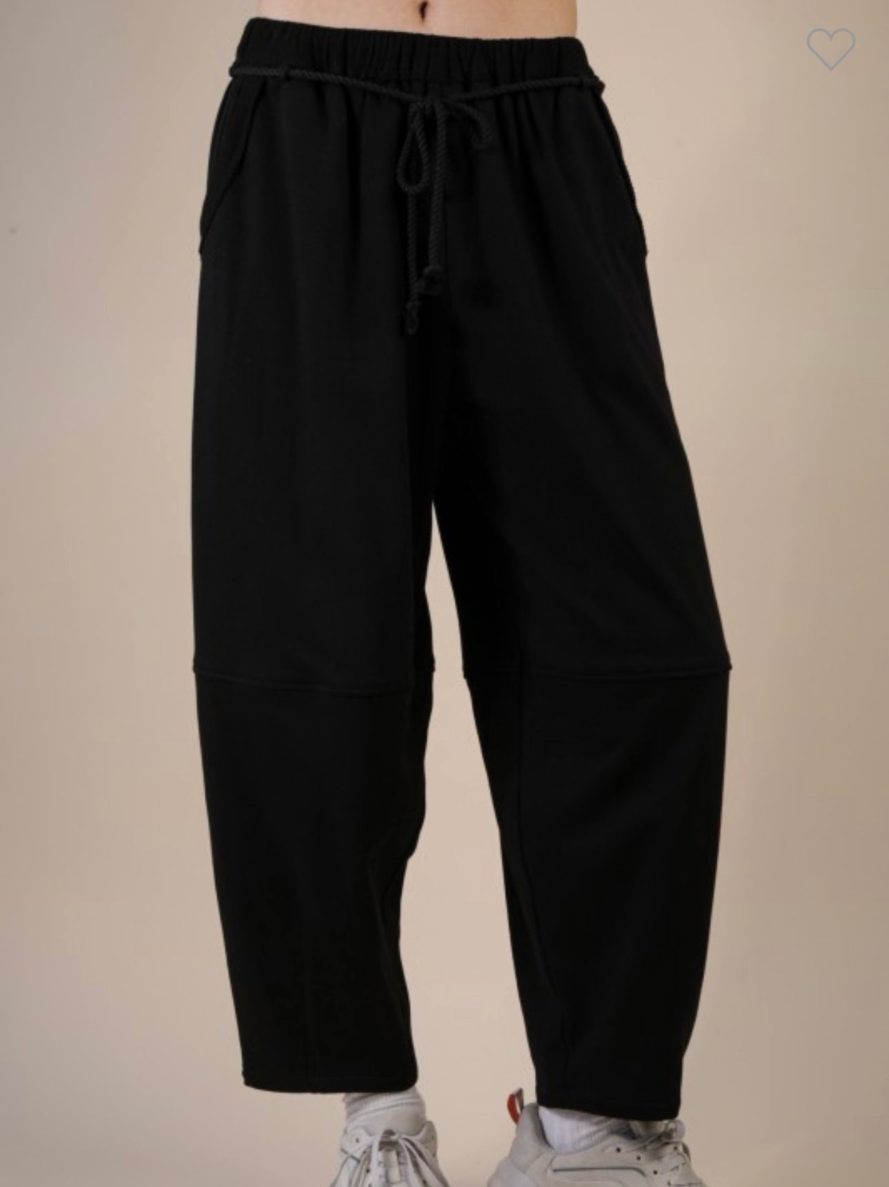 Black Terry Barrel Pants
