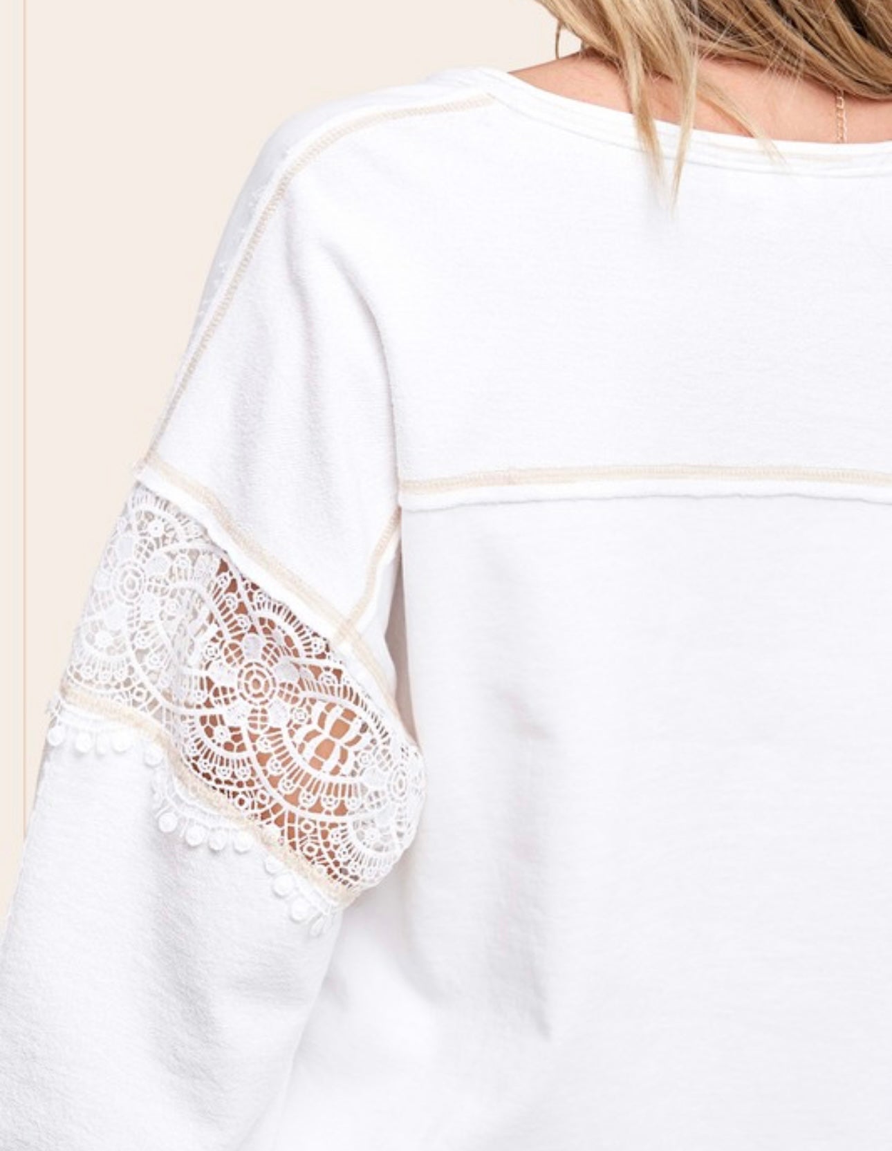 Melanie Long Sleeve with Crochet Lace