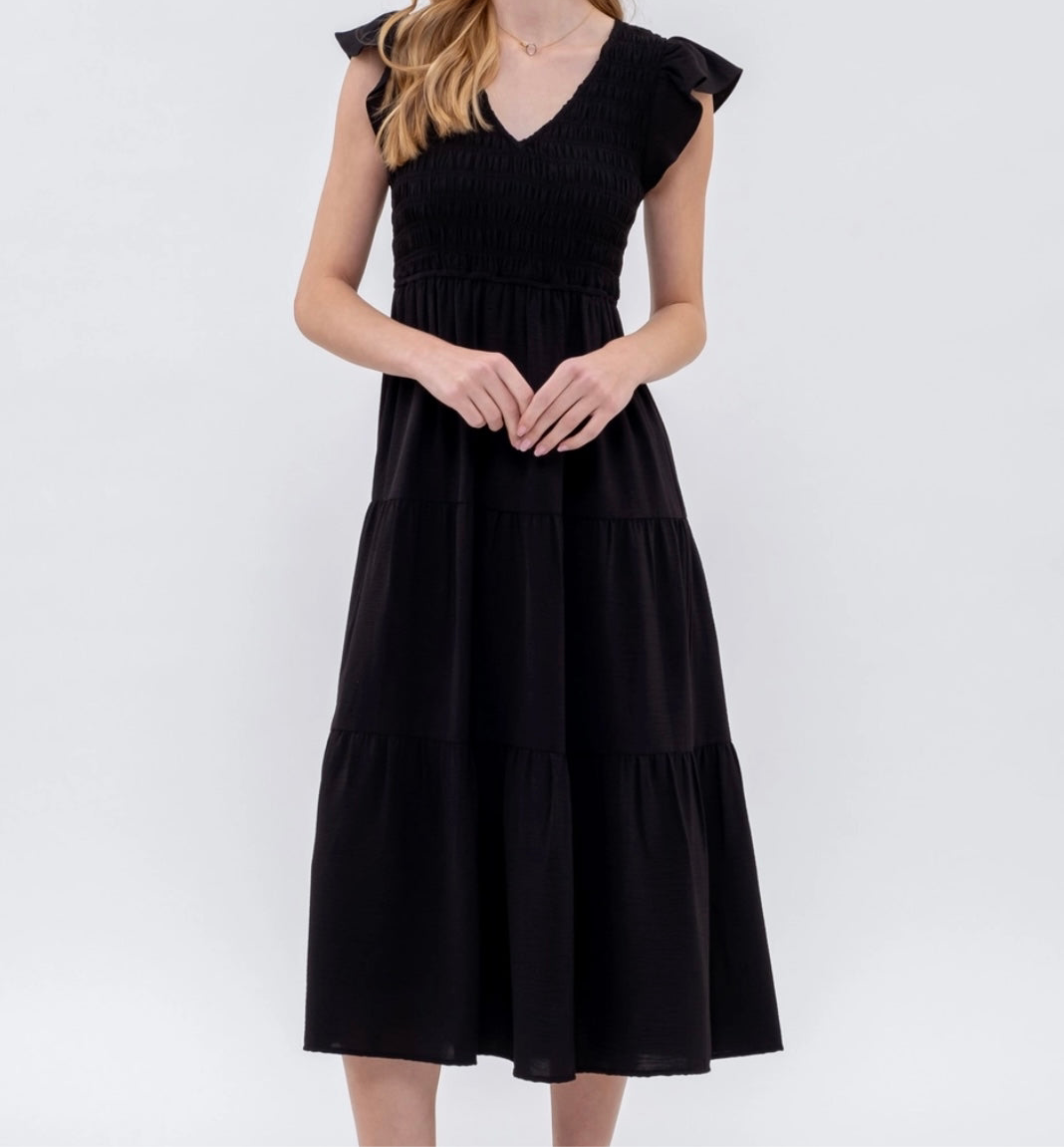 Flutter Sleeve Maxi Dress