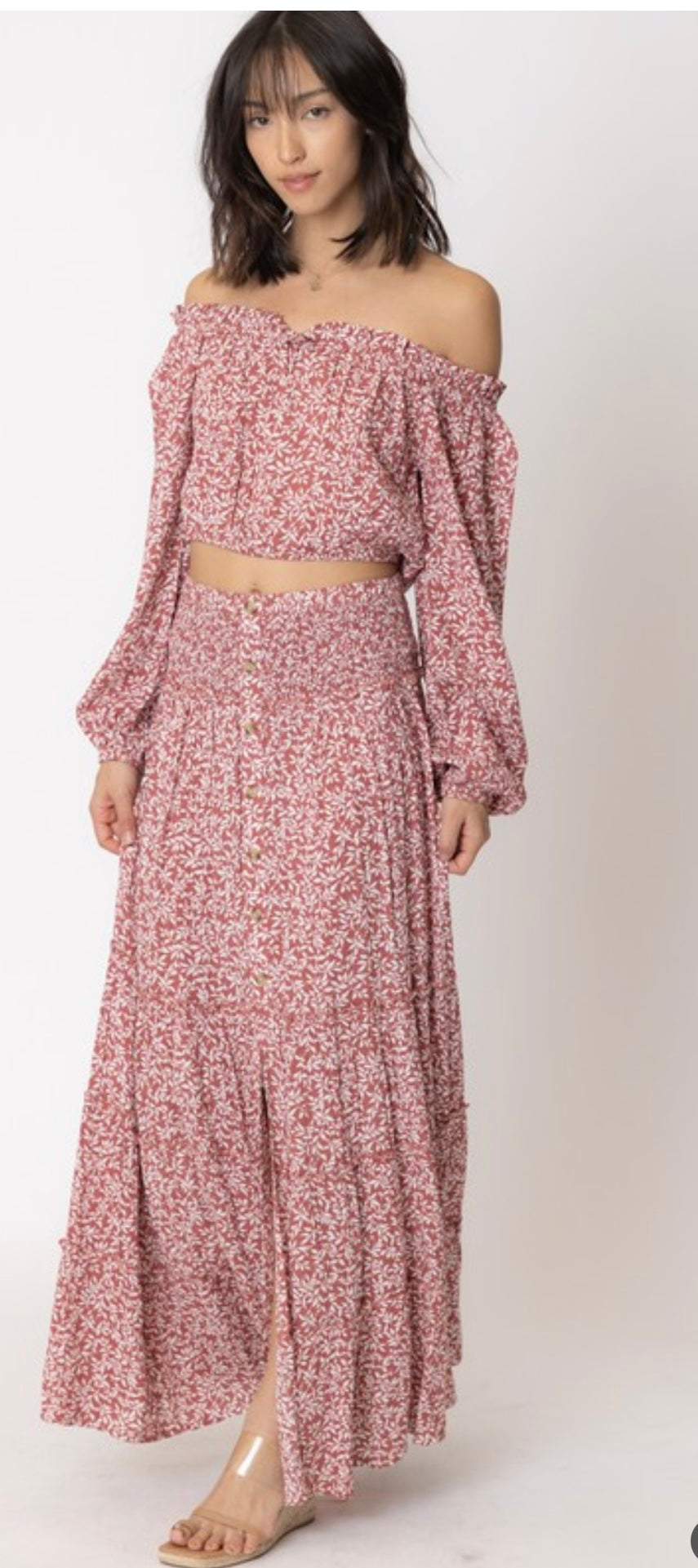 Rosie Flower Maxi Skirt