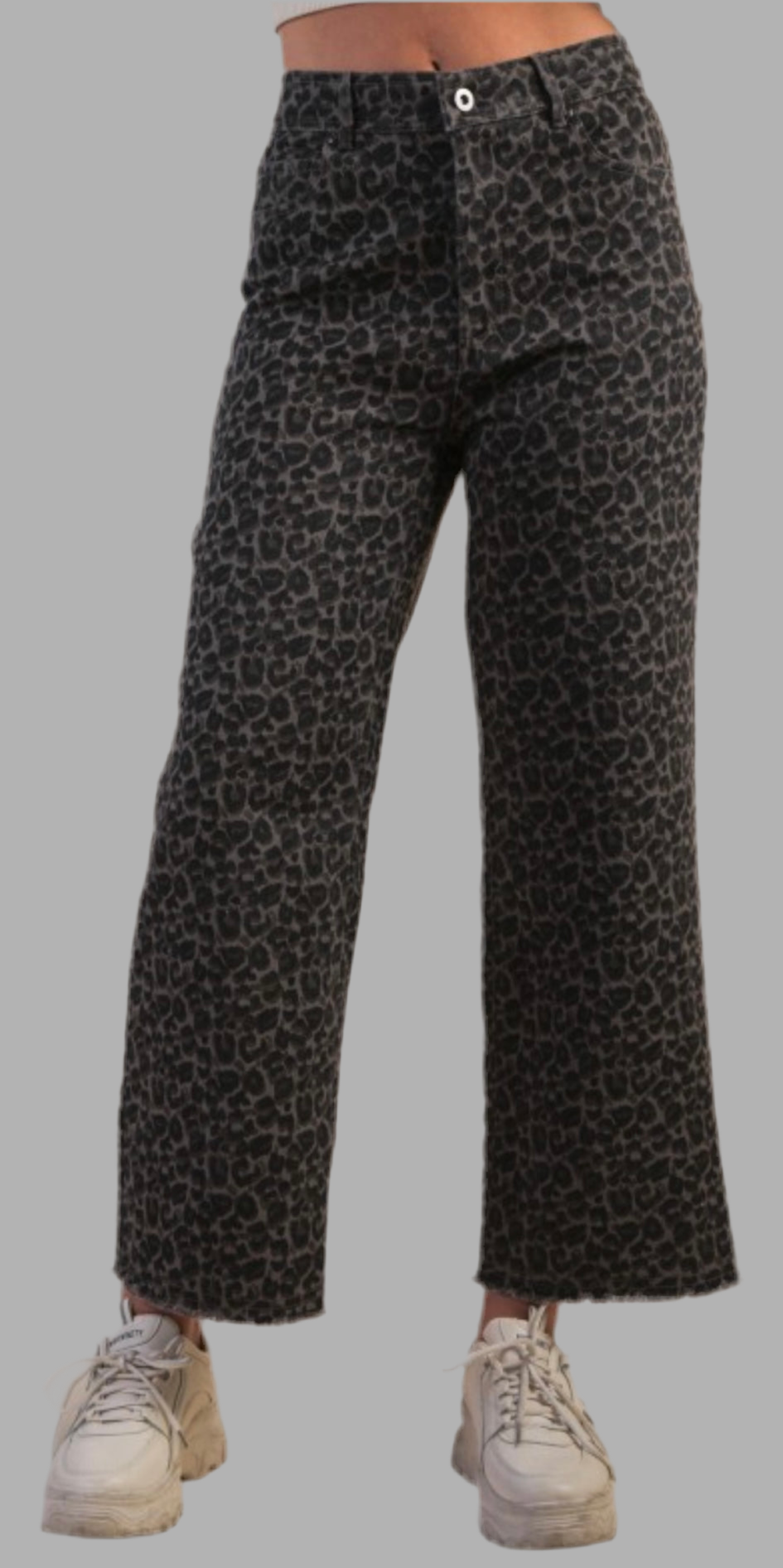 Leopard Print Straight Leg Pants