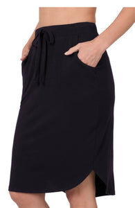 Tulip Hem Skirt Black