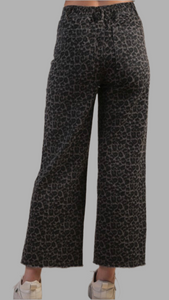 Leopard Print Straight Leg Pants