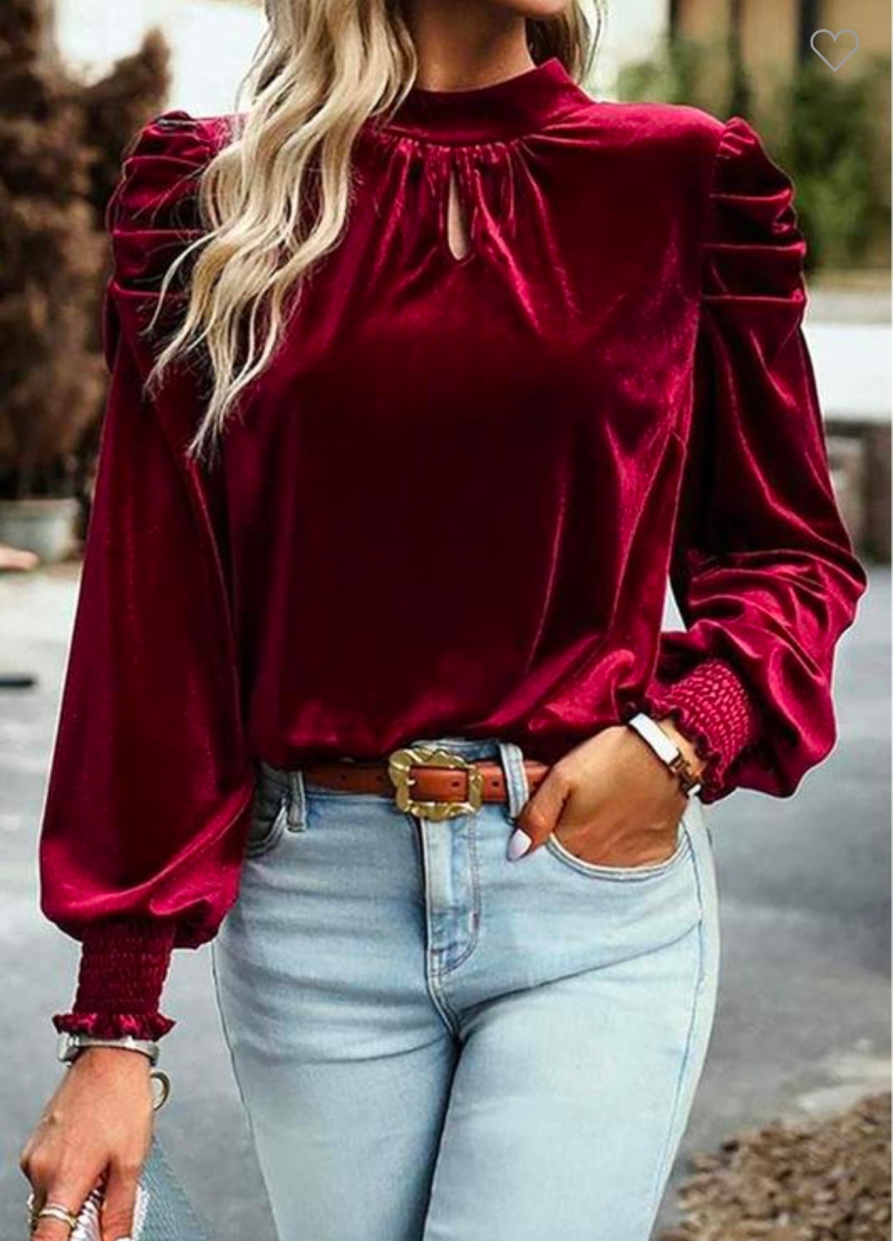 Merry & Bright Velvet  Holiday Blouse