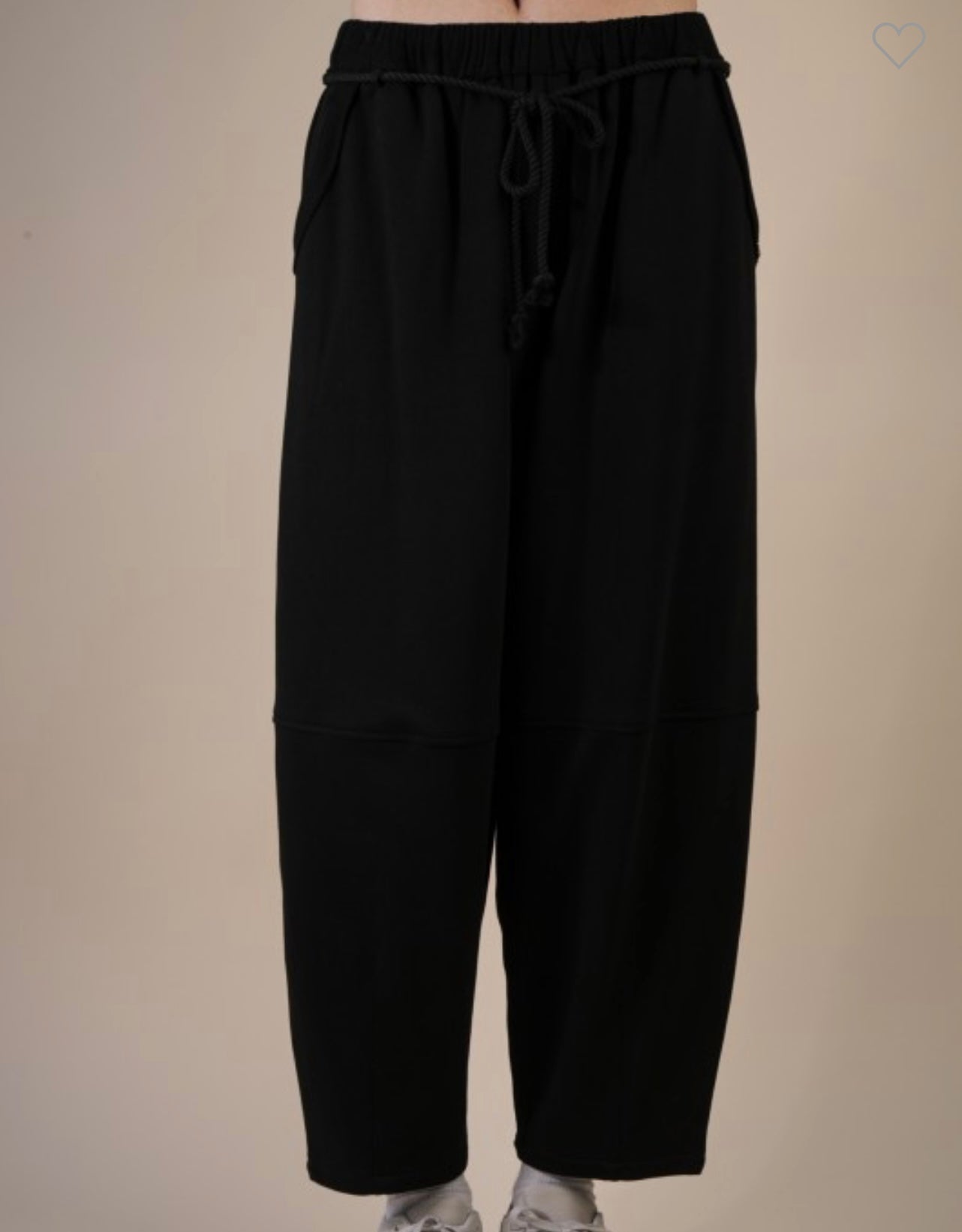 Black Terry Barrel Pants