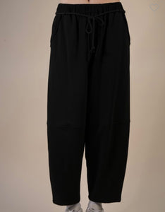 Black Terry Barrel Pants