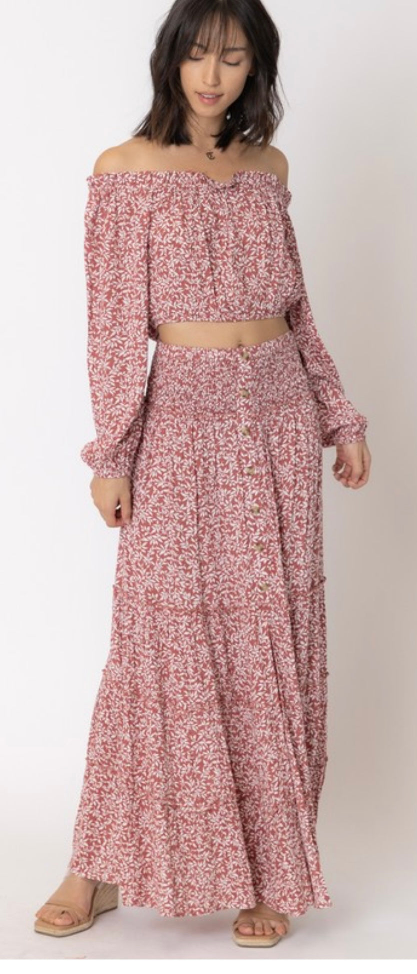 Rosie Flower Maxi Skirt
