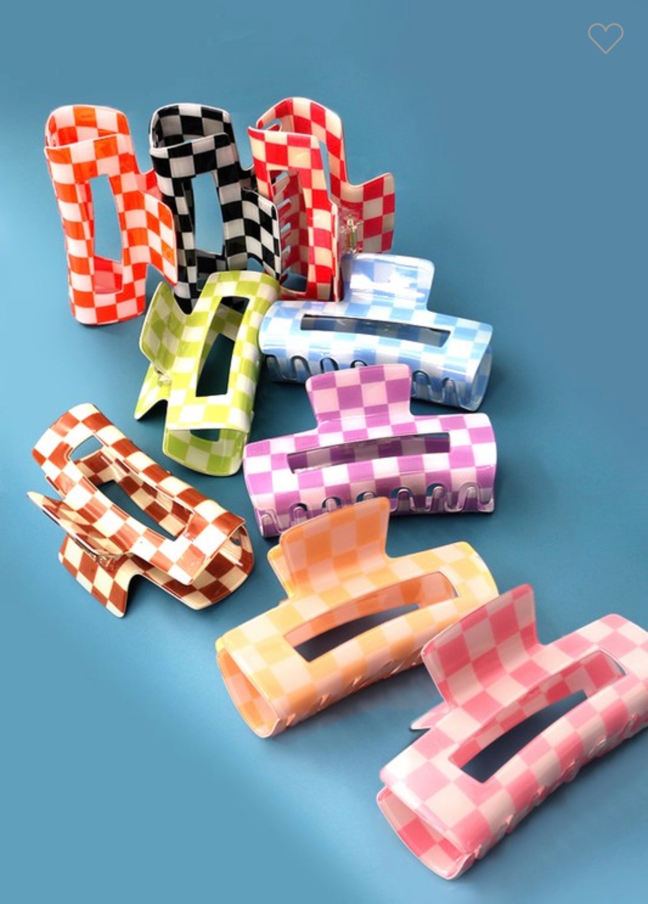 Checkered Jumbo Claw Clip