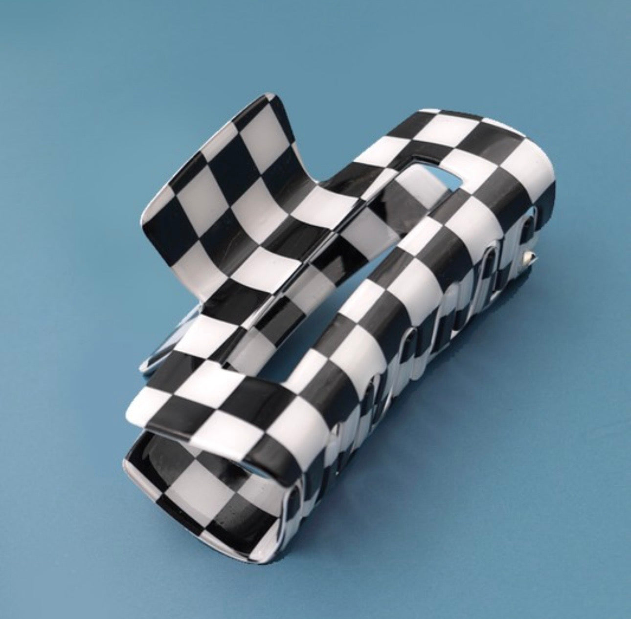 Checkered Jumbo Claw Clip