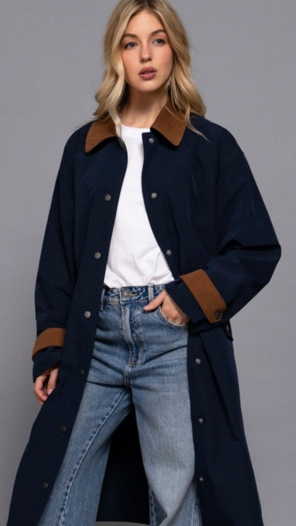 London Trench Coat -Navy