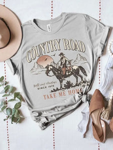Country Road Cowboy Washed Tee