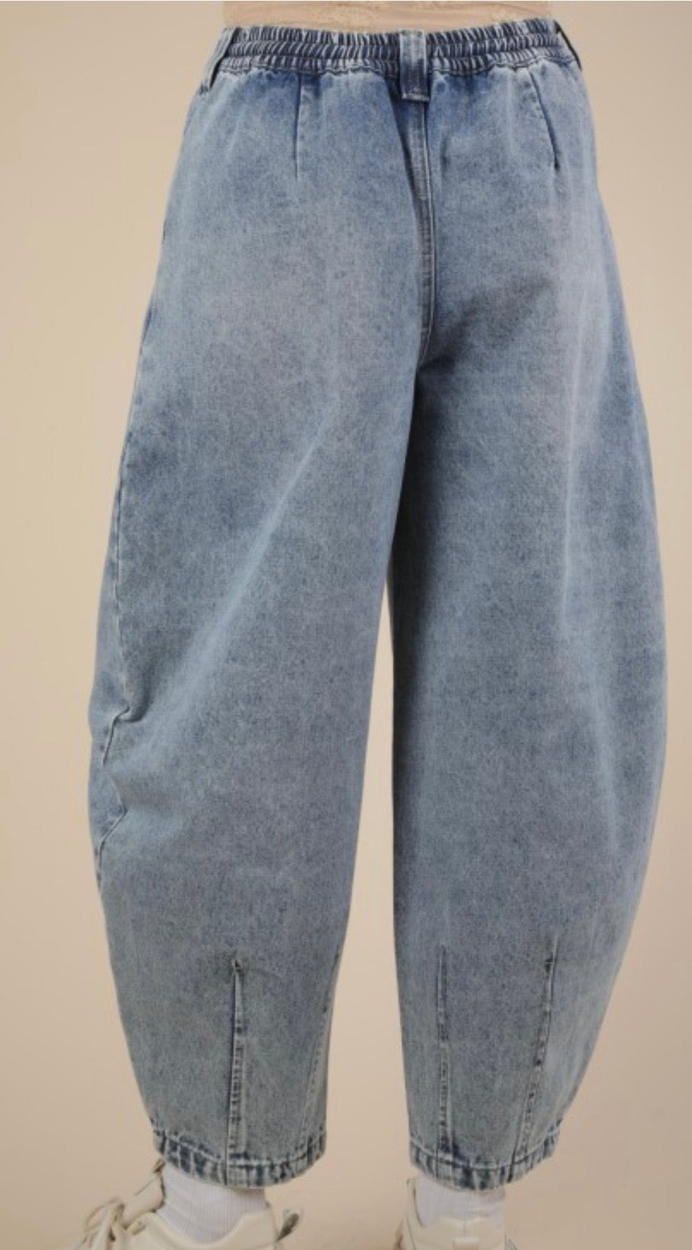 Jean Washed Barrel Leg Pants