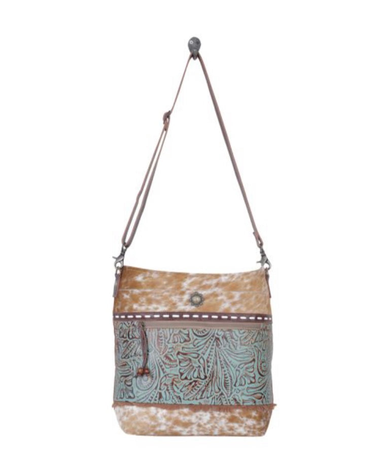 Peridot Turquoise Hairon Canvas  Shoulder Bag Body Bag