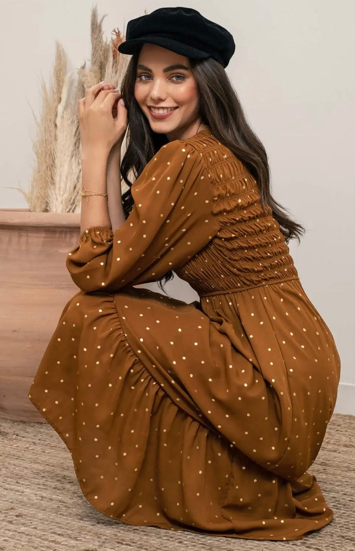 Brown Polka Dot dress